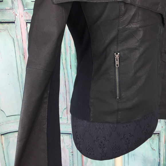 ANTHROPOLOGIE Cartonnier Melange Leather Jacket - Picture 3 of 8